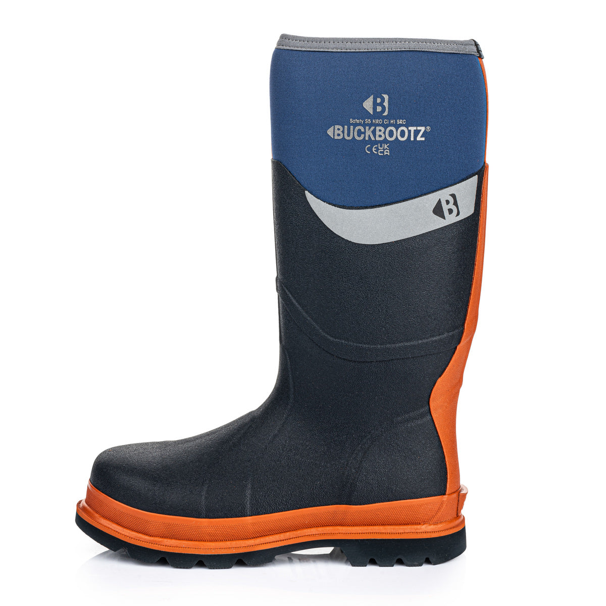 BBZ6000 BL Safety Safety Wellington Boot - Blue Orange Trim