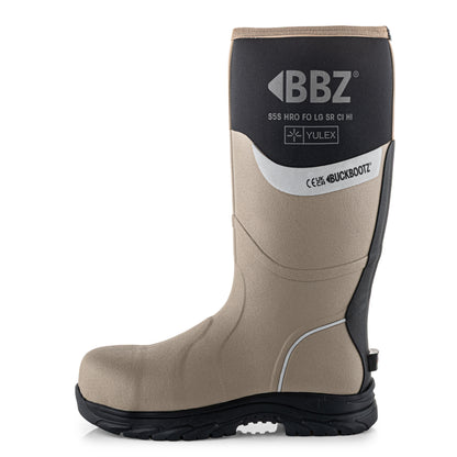 BBZ7000 STN YX (YULEX) Safety Safety Wellington Boot - Stone with Black