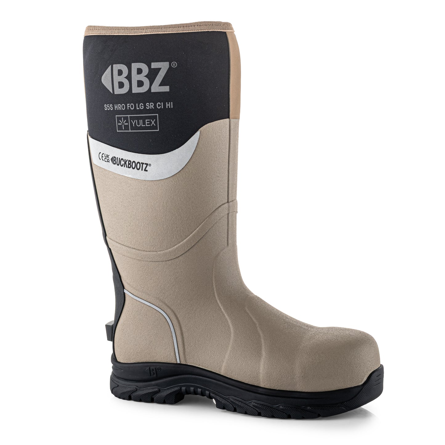 BBZ7000 STN YX (YULEX) Safety Safety Wellington Boot - Stone with Black