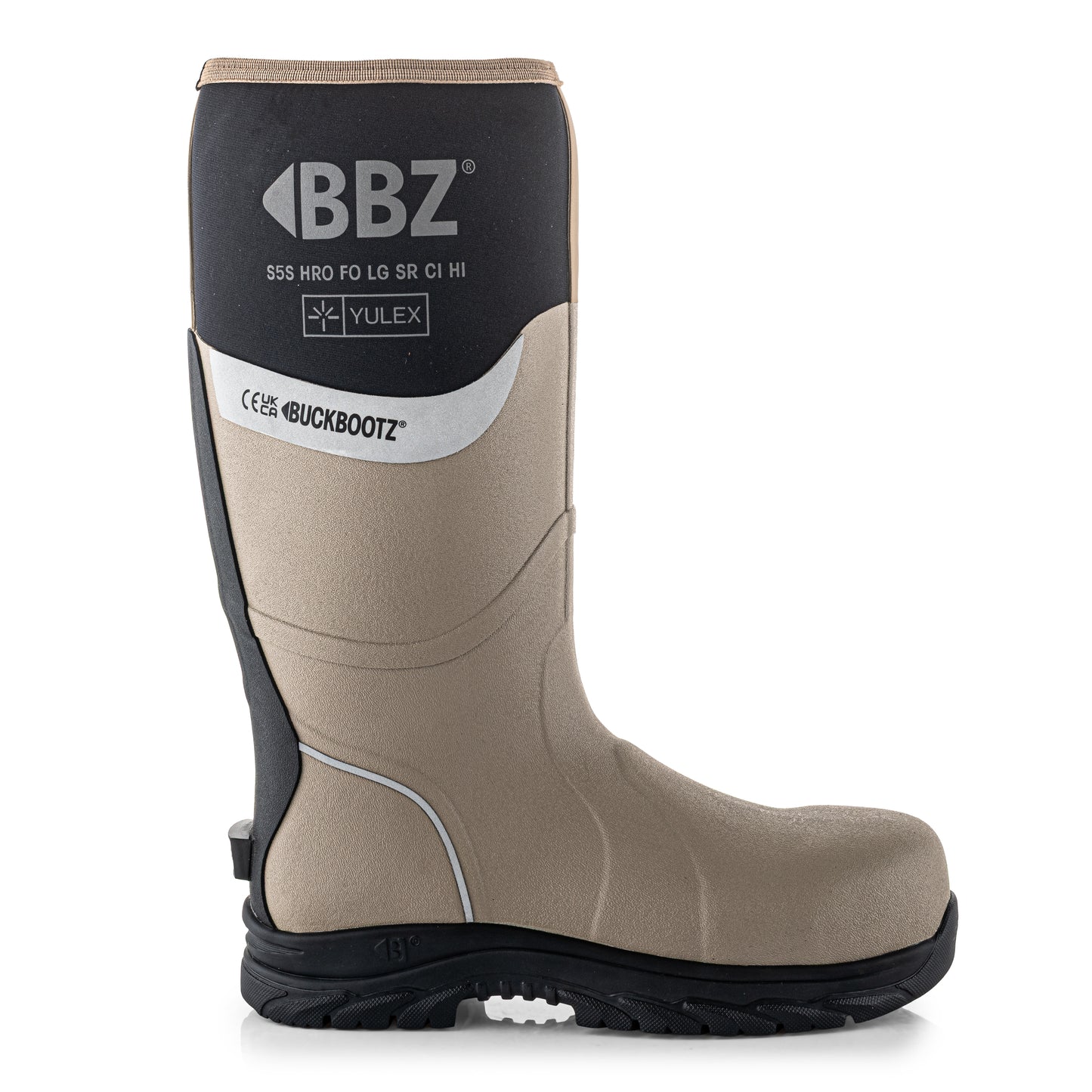 BBZ7000 STN YX (YULEX) Safety Safety Wellington Boot - Stone with Black