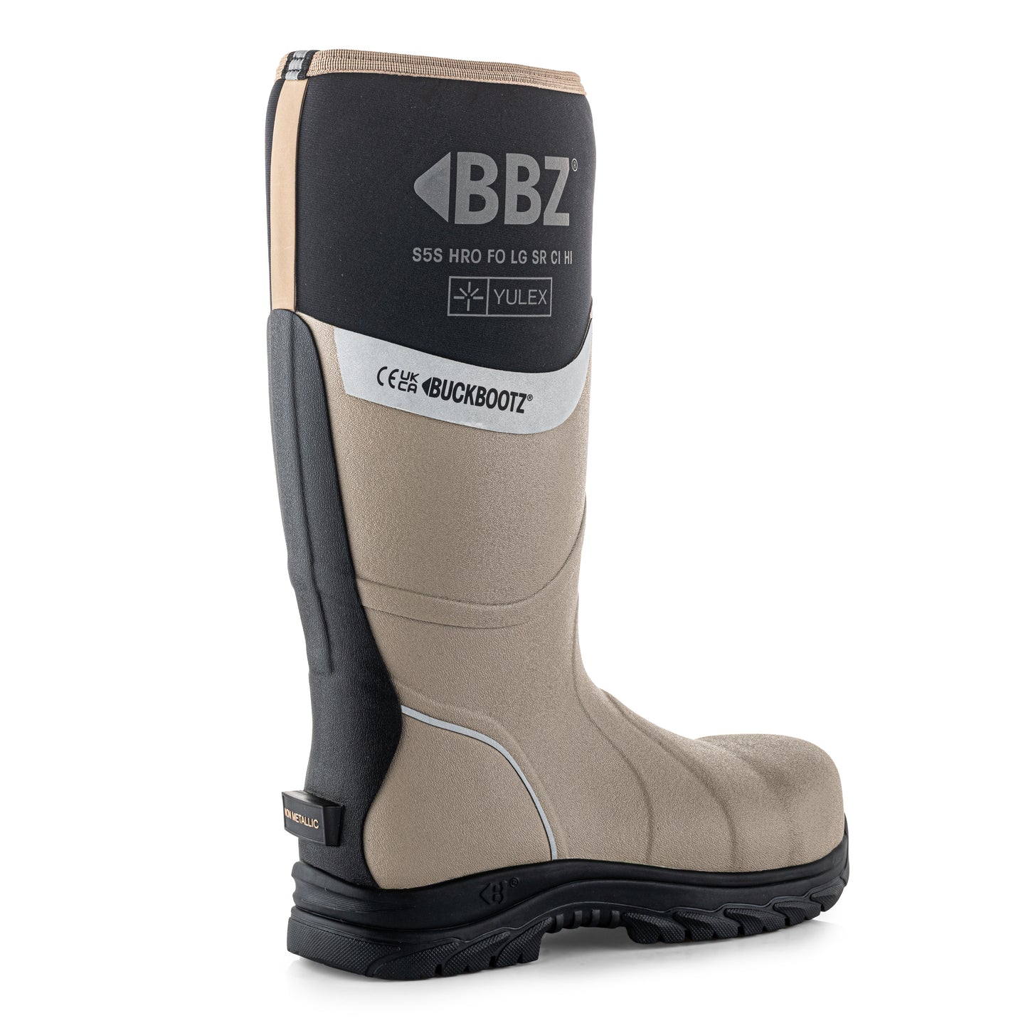 BBZ7000 STN YX (YULEX) Safety Safety Wellington Boot - Stone with Black