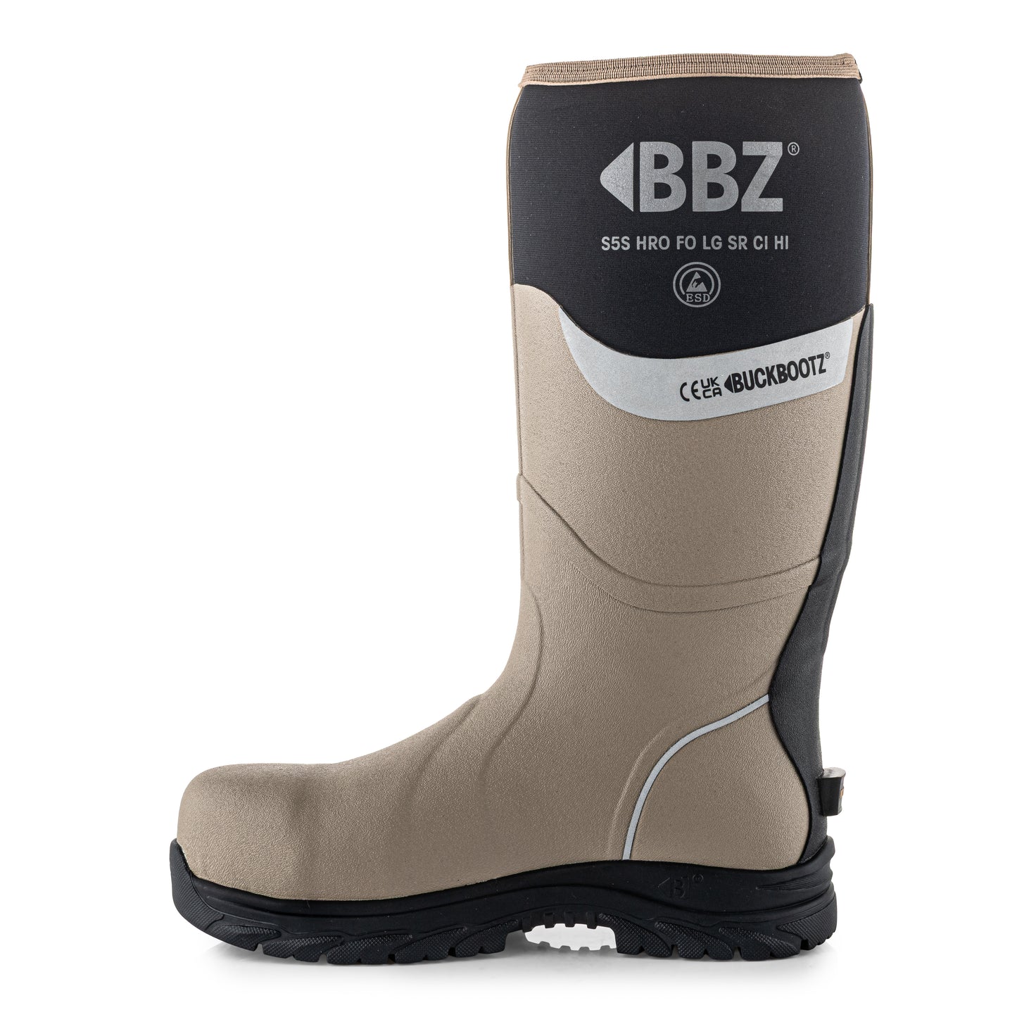 BBZ7000 STN YX (YULEX) Safety Safety Wellington Boot - Stone with Black