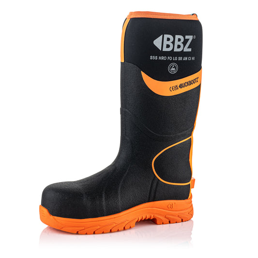 BBZ8000BKOR Safety Safety Wellington Boot - Black HI Vis Orange