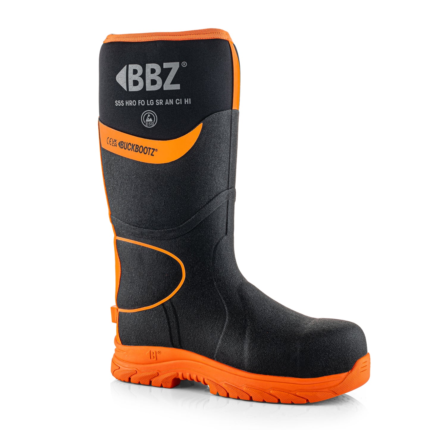 BBZ8000BKOR Safety Safety Wellington Boot - Black HI Vis Orange