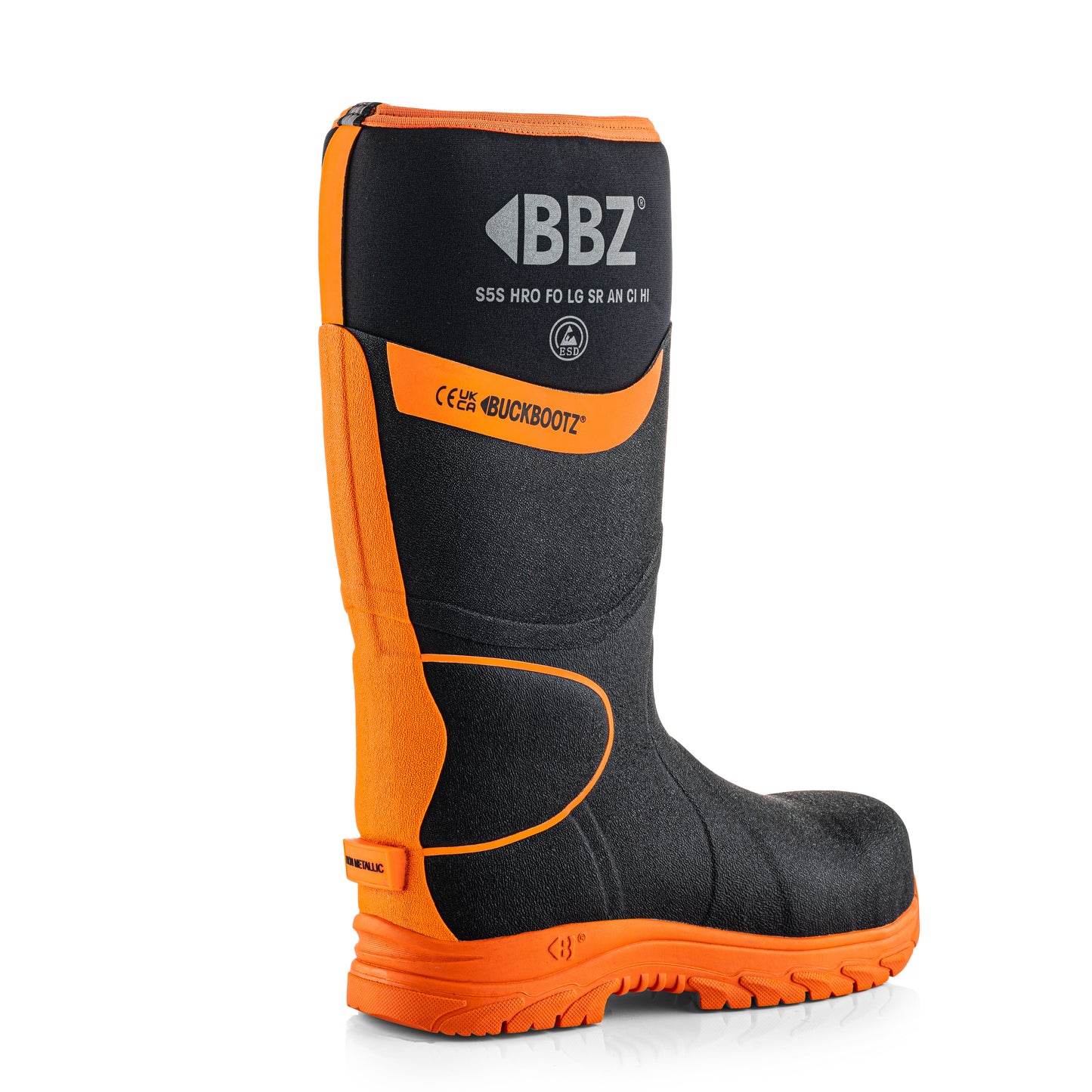 BBZ8000BKOR Safety Safety Wellington Boot - Black HI Vis Orange
