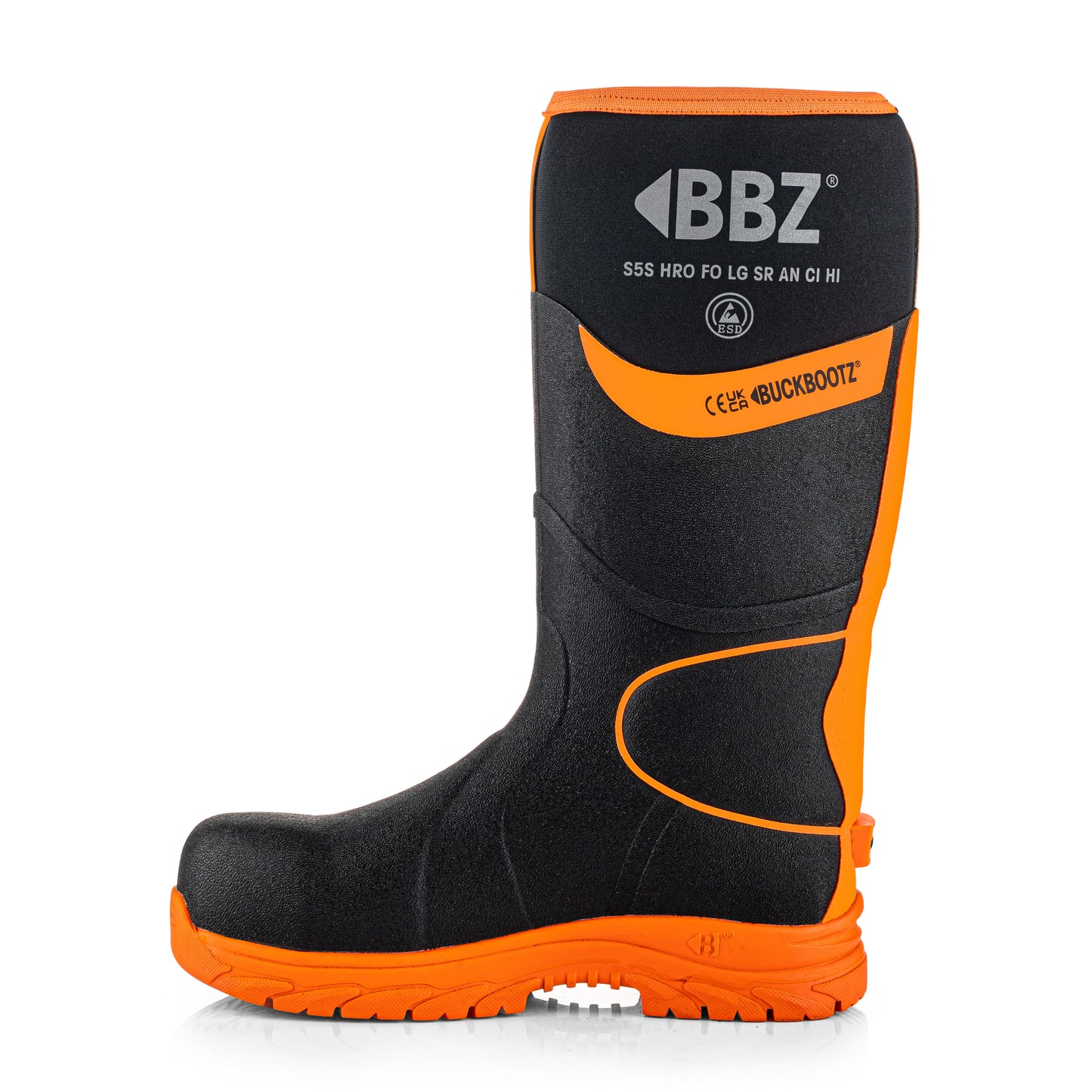 BBZ8000BKOR Safety Safety Wellington Boot - Black HI Vis Orange
