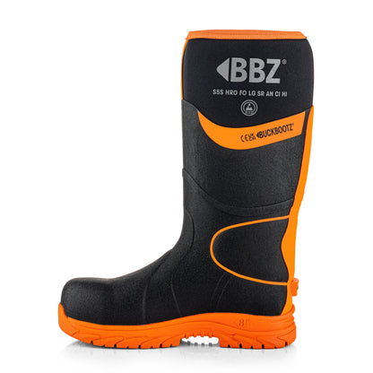 BBZ8000BKOR Safety Safety Wellington Boot - Black HI Vis Orange
