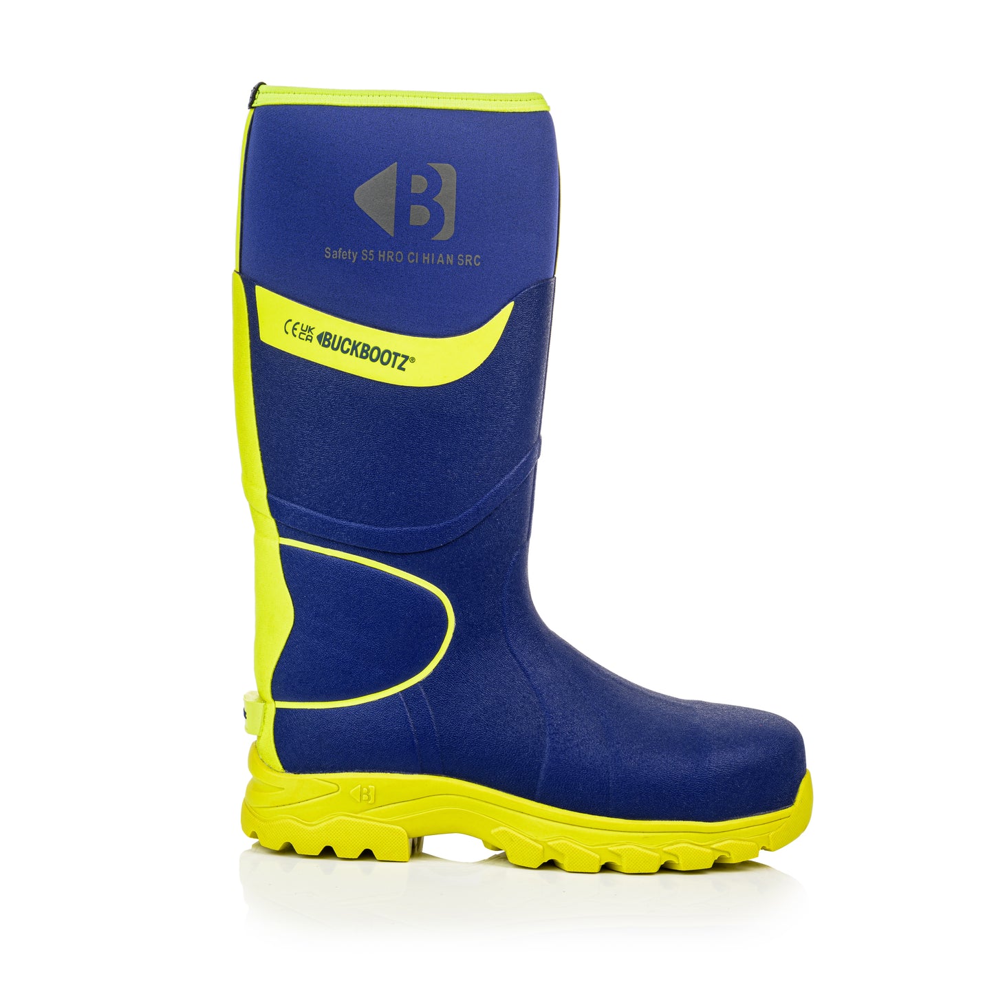 BBZ8000 BL YL Safety Safety Wellington Boot - Blue Hi Vis Yellow