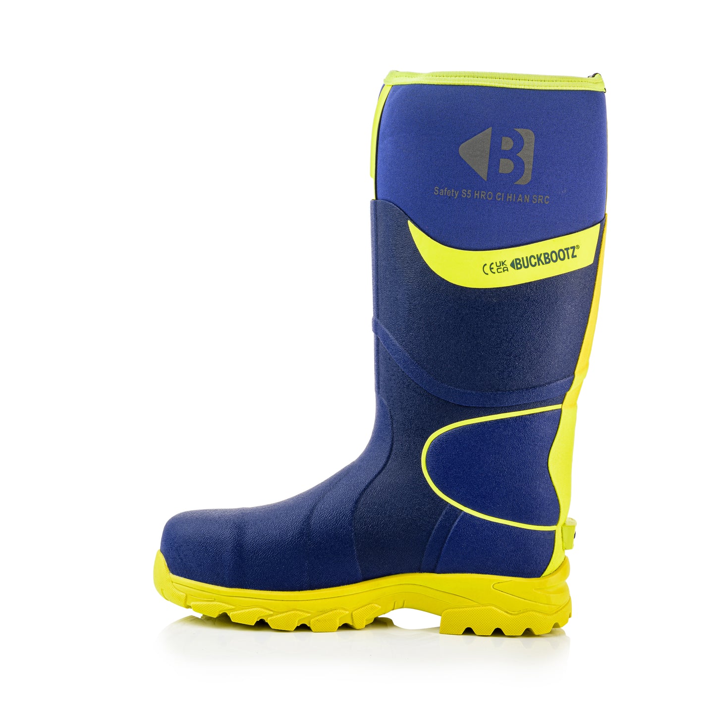 BBZ8000 BL YL Safety Safety Wellington Boot - Blue Hi Vis Yellow