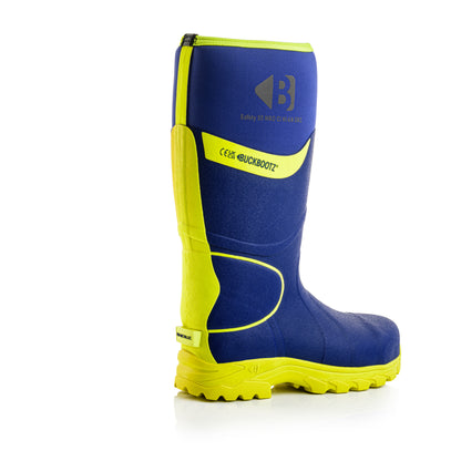 BBZ8000 BL YL Safety Safety Wellington Boot - Blue Hi Vis Yellow