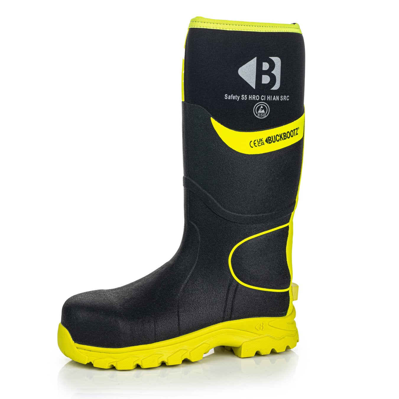 BBZ8000BKYL Safety Wellington Boot - Black HI Vis Yellow | B