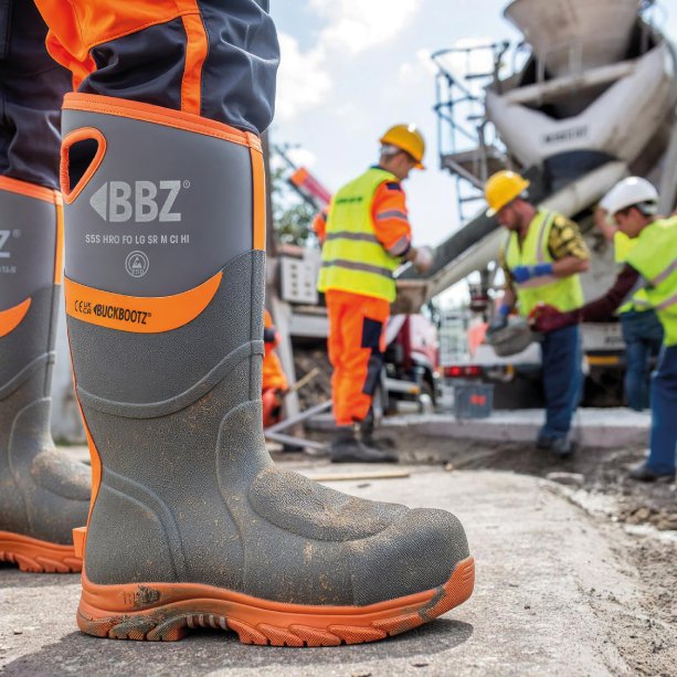 DSI Shoes オレンジ ハイヒール BBZ9000GYOR Safety Wellington Boot - Grey HI Viz Orange | Bu
