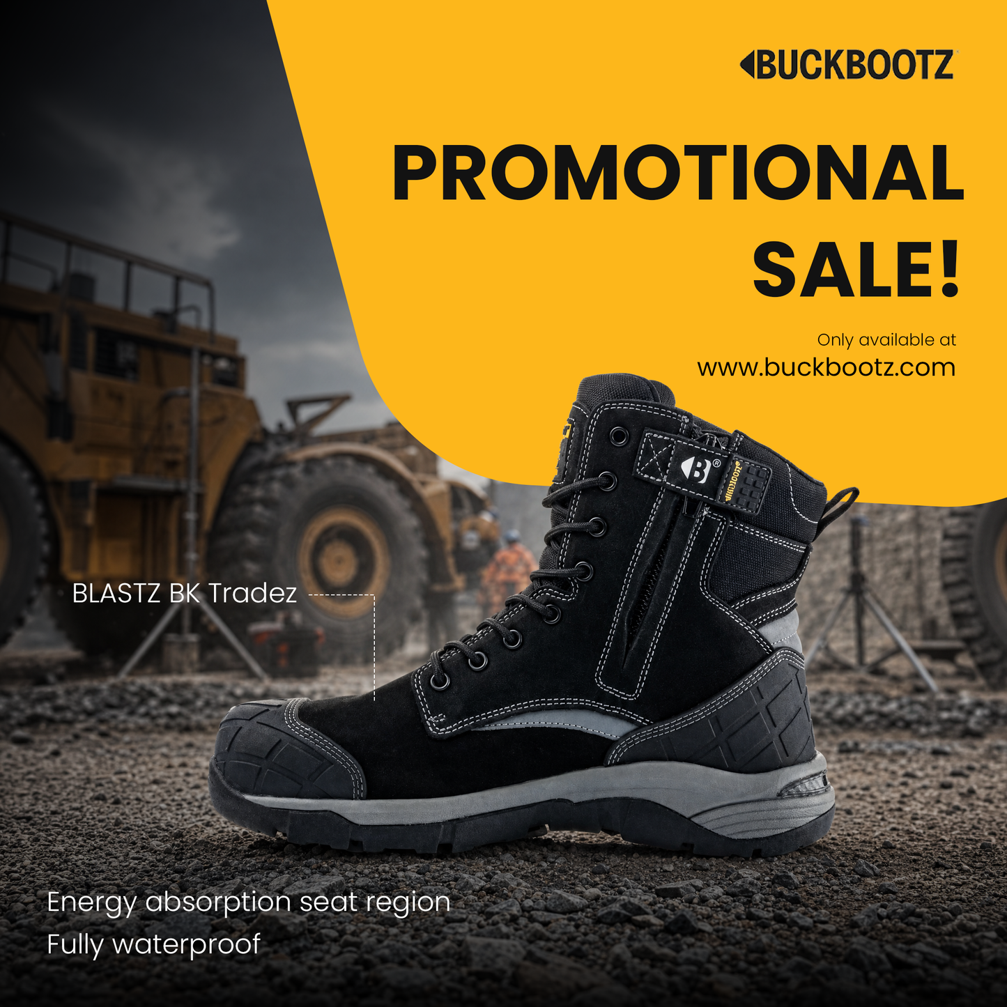 BLASTZ BK Tradez High Leg Lace/Zip Boot - Black