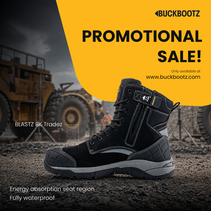BLASTZ BK Tradez High Leg Lace/Zip Boot - Black