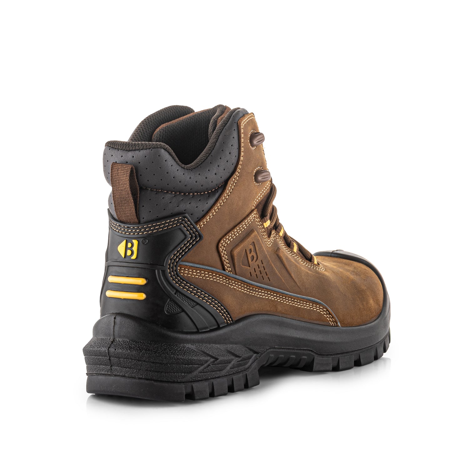 Buckbootz BSH016 BR Buckshot Safety Lace Boot, Dark Brown Leather