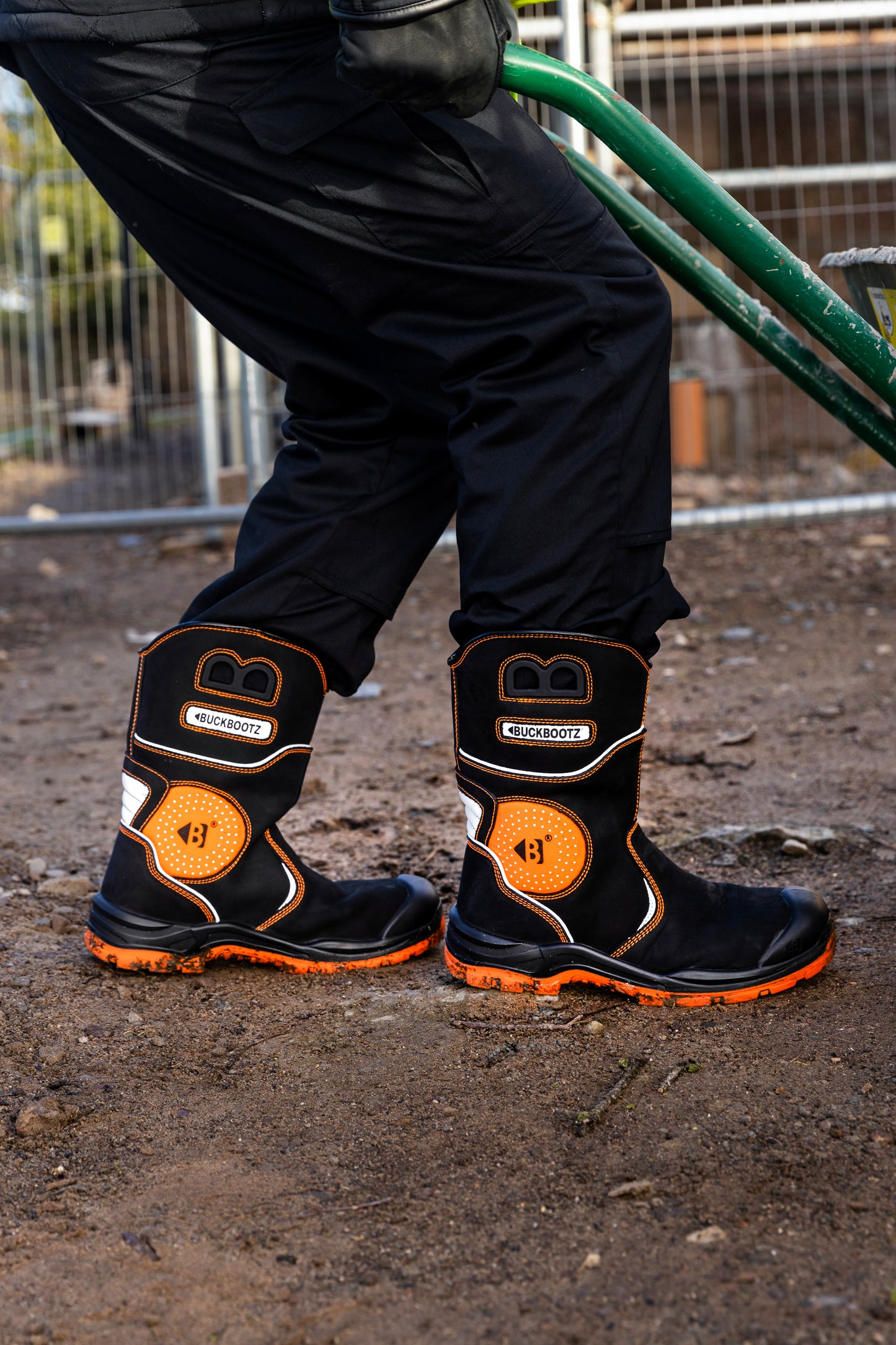 BVIZ5 BK OR Buckzviz Rigger Boot - Black HI Vis Orange