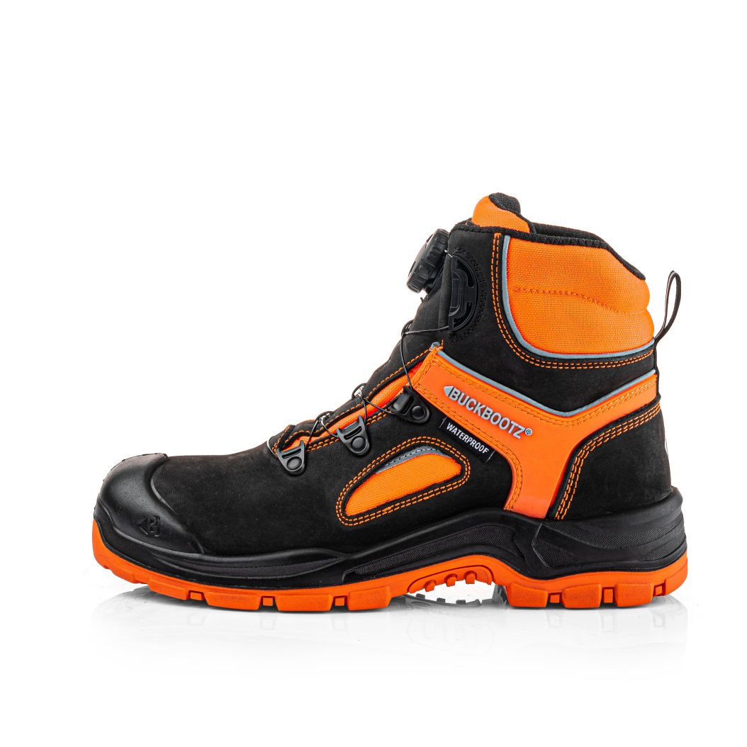 BVIZ7BKOR FITGO System Boot - Black HI Vis Orange | Buckboot