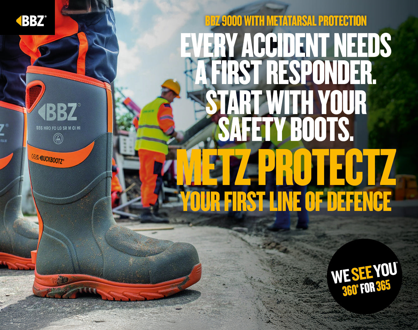 BBZ9000 BK Safety Safety Wellington Boot - Black