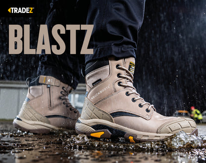 BLASTZ STN Tradez High Leg Lace/Zip Boot - Stone