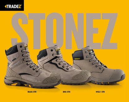 BLASTZ STN Tradez High Leg Lace/Zip Boot - Stone