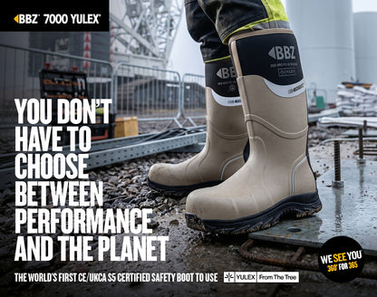 BBZ7000 STN YX (YULEX) Safety Safety Wellington Boot - Stone with Black