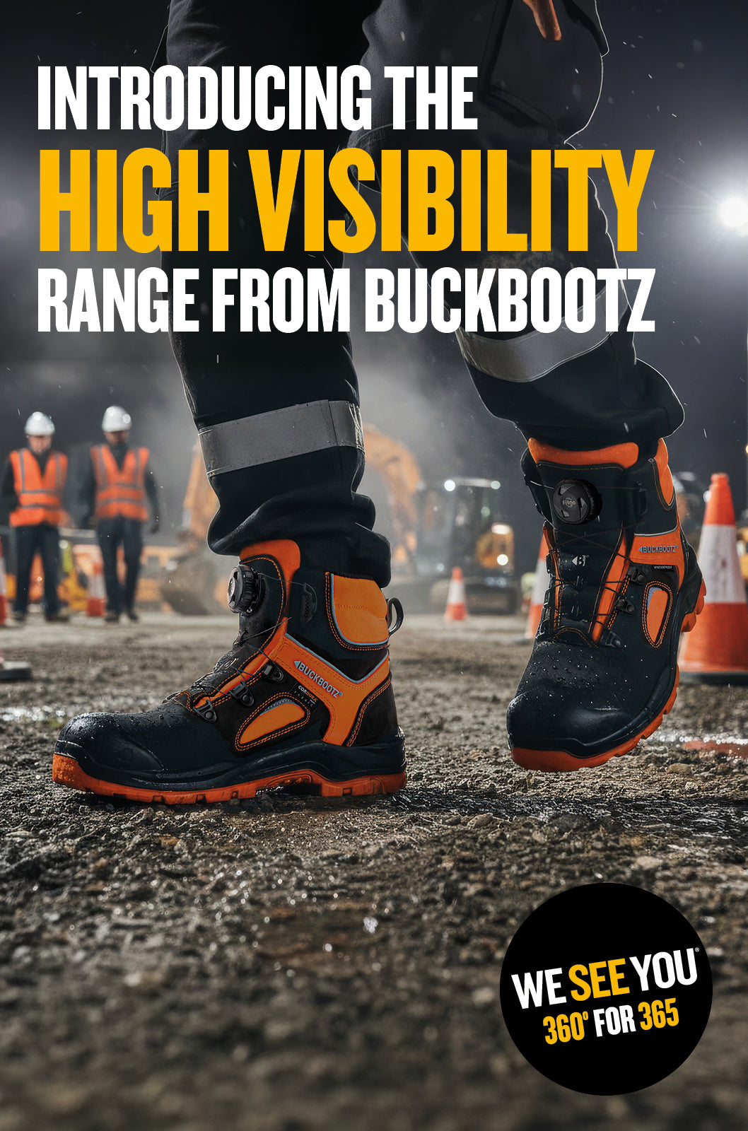 BVIZ7 BK OR Buckzviz FITGO System Boot - Black HI Vis Orange