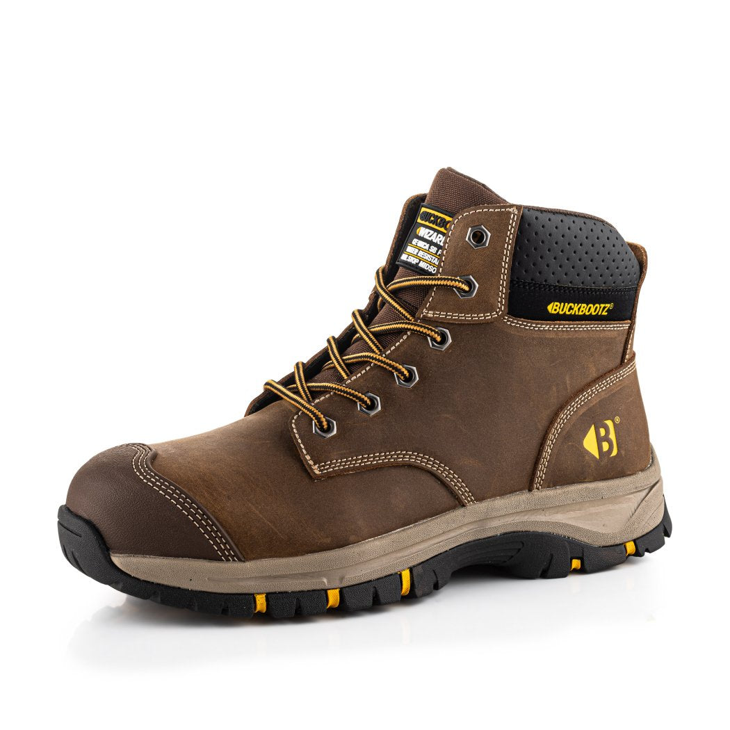 WIZL1BRN Nubuckz Lace Boot, Brown | Buckbootz