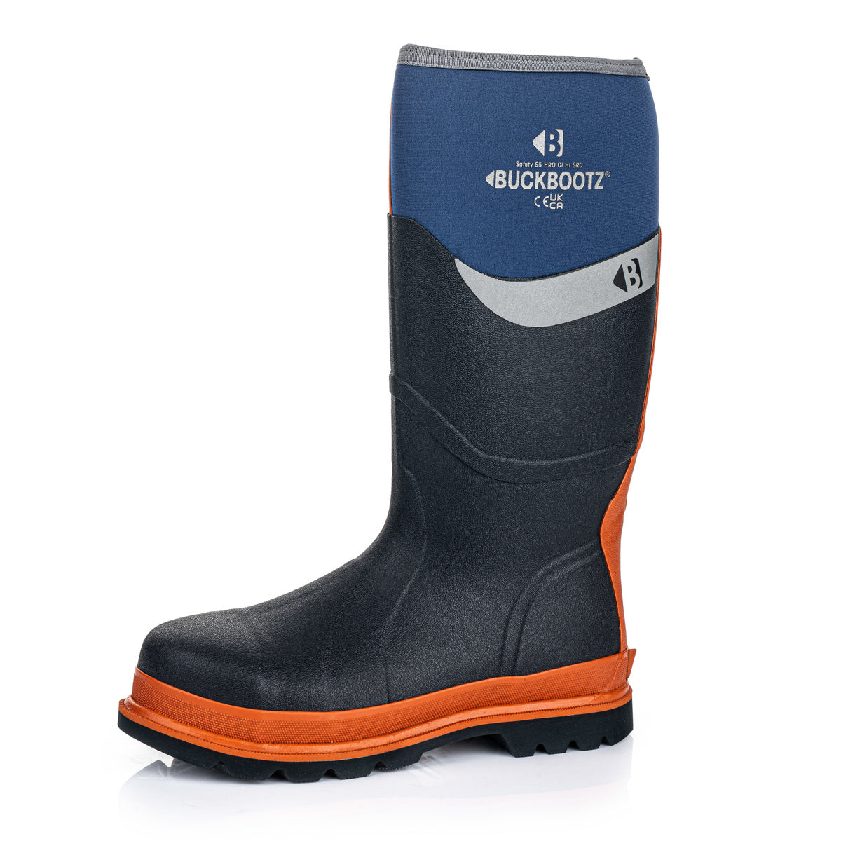 BBZ6000 BL Safety Safety Wellington Boot - Blue Orange Trim