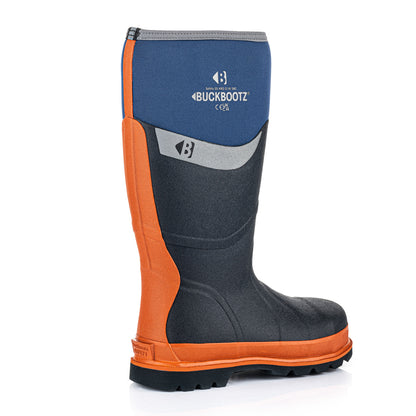 BBZ6000 BL Safety Safety Wellington Boot - Blue Orange Trim