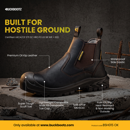 Buckbootz BSH015 OK Buckshot Dealer Boot, Dark Brown Oil Kip Leather