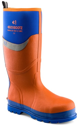 BBZ6000 S5 Orange/Blue Neoprene/Rubber Heat and Cold Insulated Safety Wellington Boot