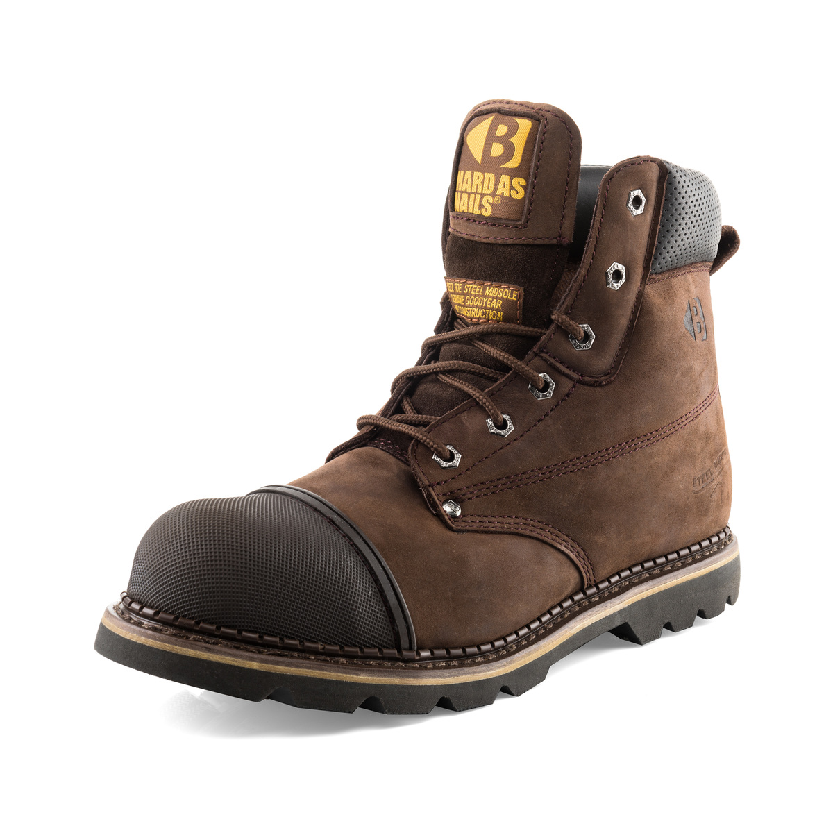 Buckler B301SM SBP brown leather steel toe safety boot with midsole 
