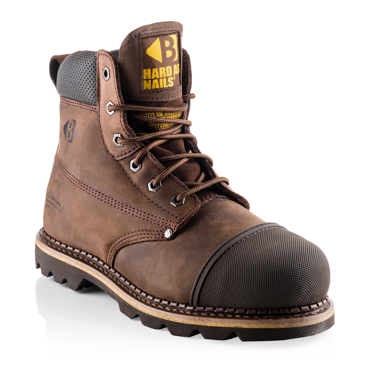 Sizes 6-13 Men's Buckler B301SM Anti-Scuff Safety Work Boots Chocolate Oil 